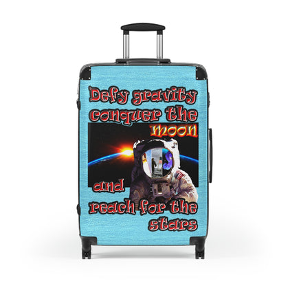 defy conquer reach - Suitcase (faded blue)