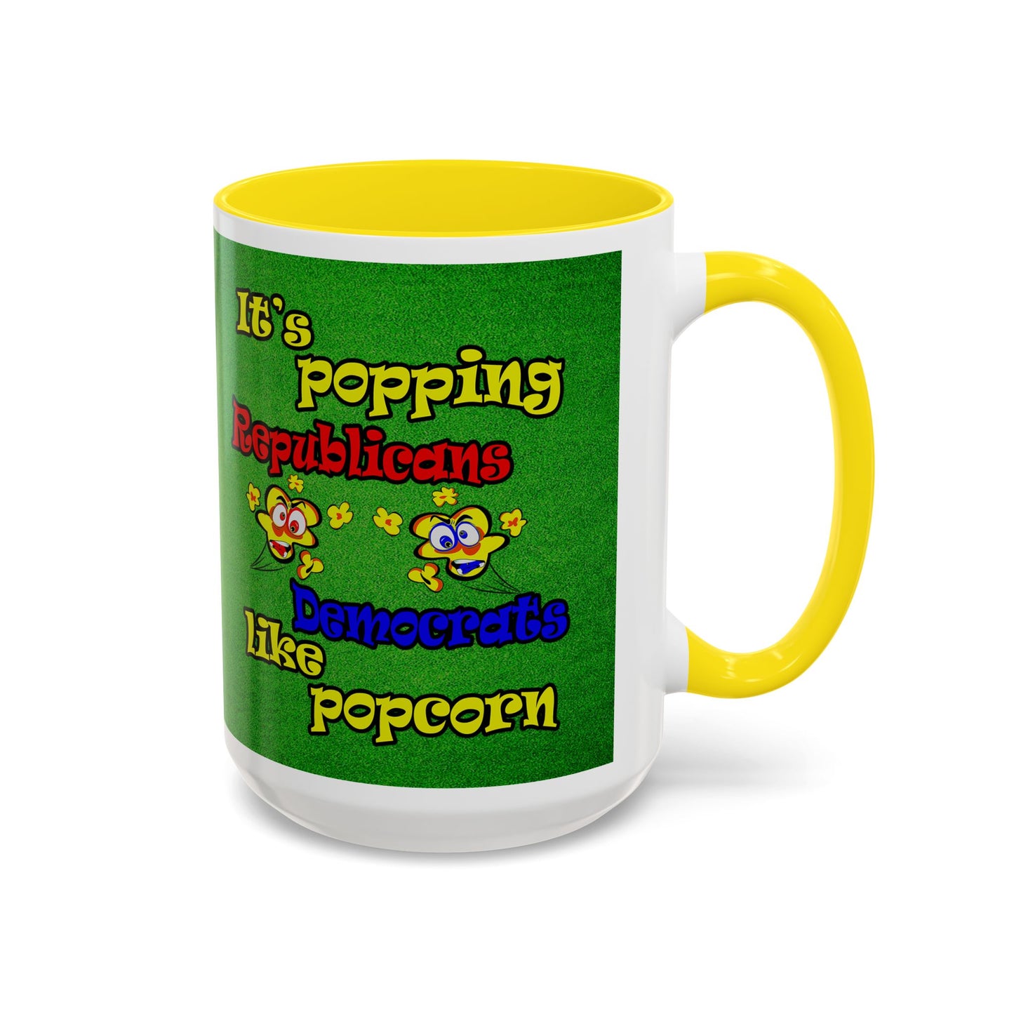 popping like popcorn - Accent Mug (green turf)