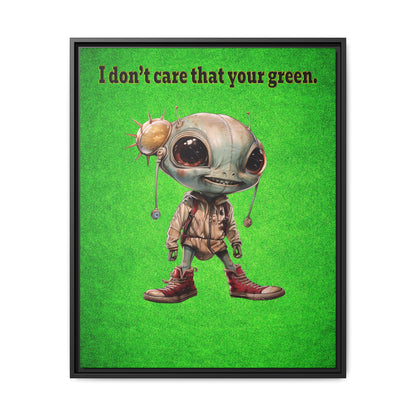 I don't care that your green - framed canvas art (green turf)