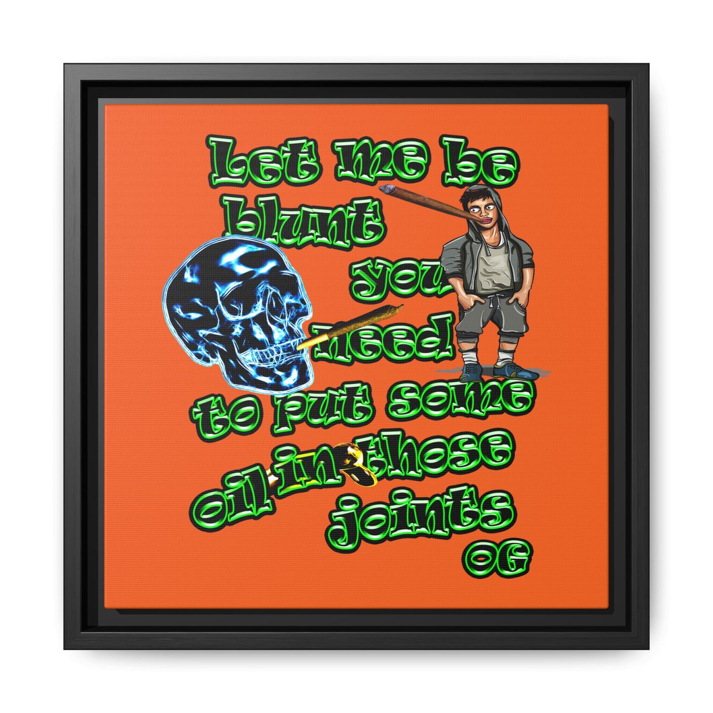 og - framed canvas art (orange)