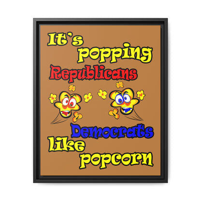 popping like popcorn - framed canvas art (light brown)