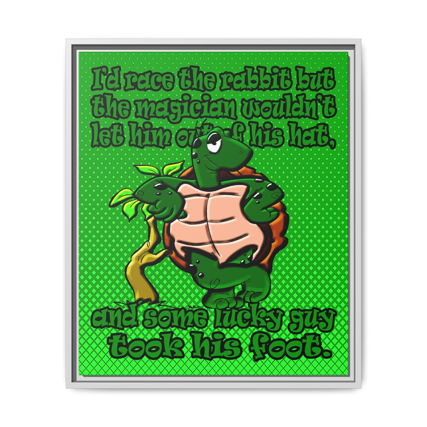 turtle race - framed canvas art (logo green)