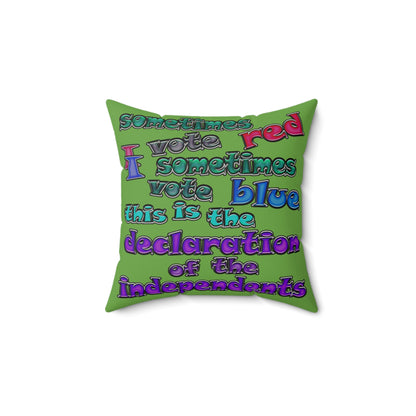declaration of the independents - Faux Suede Square Pillow - (green)