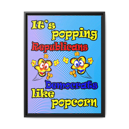 popping like popcorn - framed canvas art (light blue-purple wave)