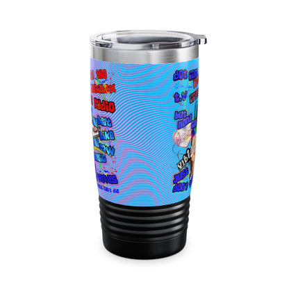 drop the beat - Ringneck Tumbler, 20oz  (light blue-purple wave)