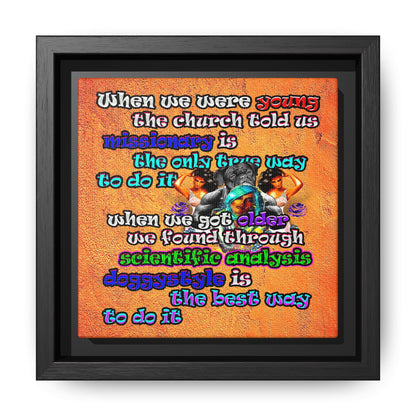 doggystyle - framed canvas art (burnt orange)