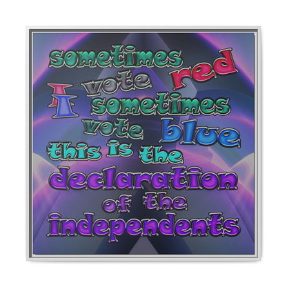 declaration of the independents - framed canvas art (grey-pink wave)