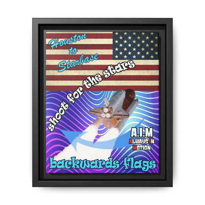 shoot for the stars - framed canvas art (purple wave)