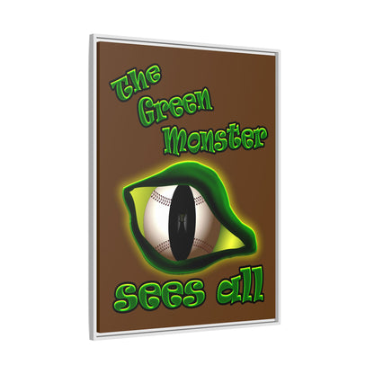 green monster - framed canvas art (brown)