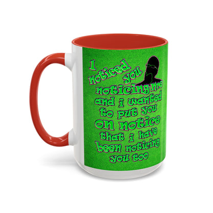 noticed you noticing - Accent Mug (green turf)