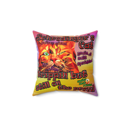 schrodinger's cat - Spun Polyester Square Pillow - (color blur)