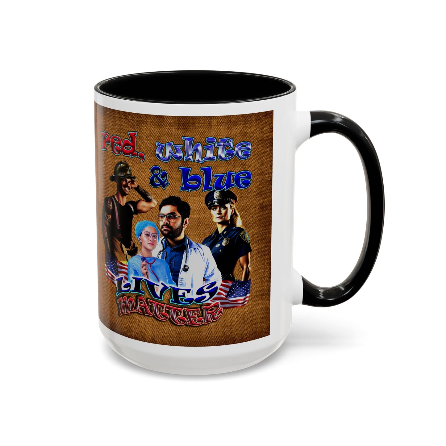 rw&b lives matter - Accent Mug (brown papyrus)