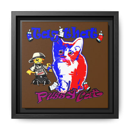 tag that - framed canvas art (brown)