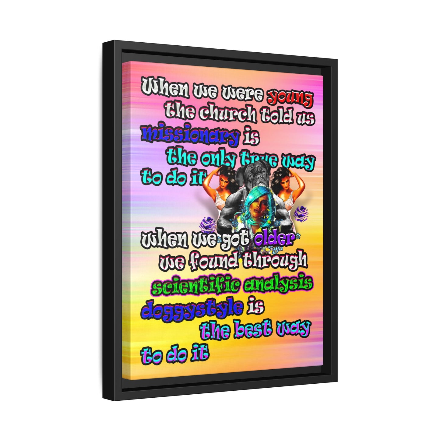 doggystyle - framed canvas art (color blur)