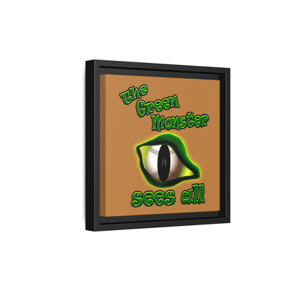 green monster - framed canvas art (light brown)
