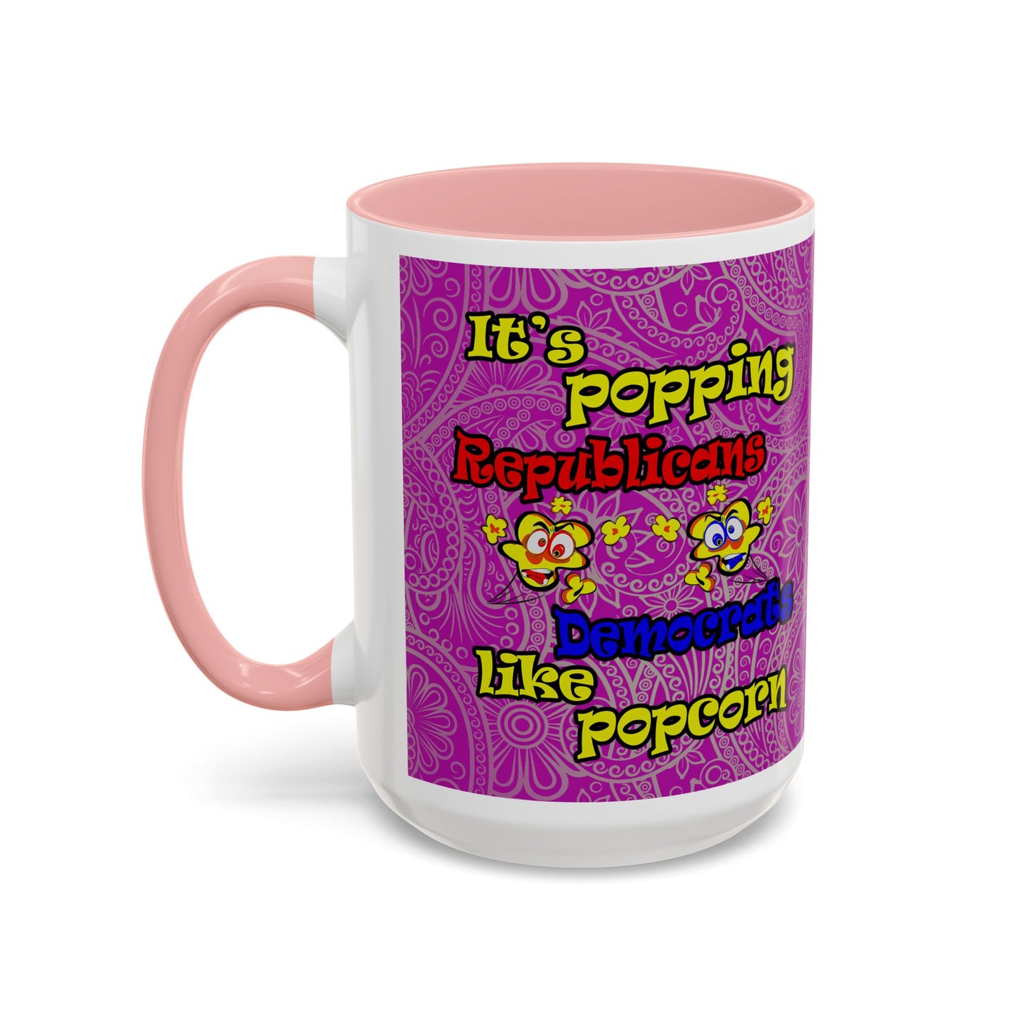 popping like popcorn - Accent Mug (pink swirl)