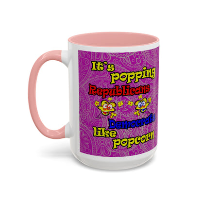 popping like popcorn - Accent Mug (pink swirl)