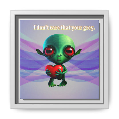 I don't care that your grey - framed canvas art (light blue-pink wave)