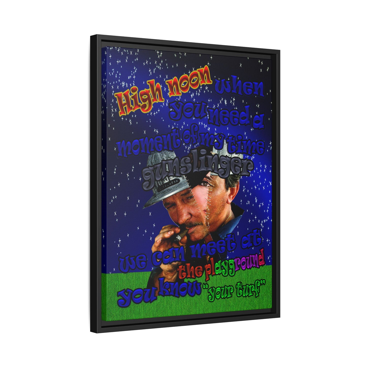 high noon - framed canvas art ('snoops' background)