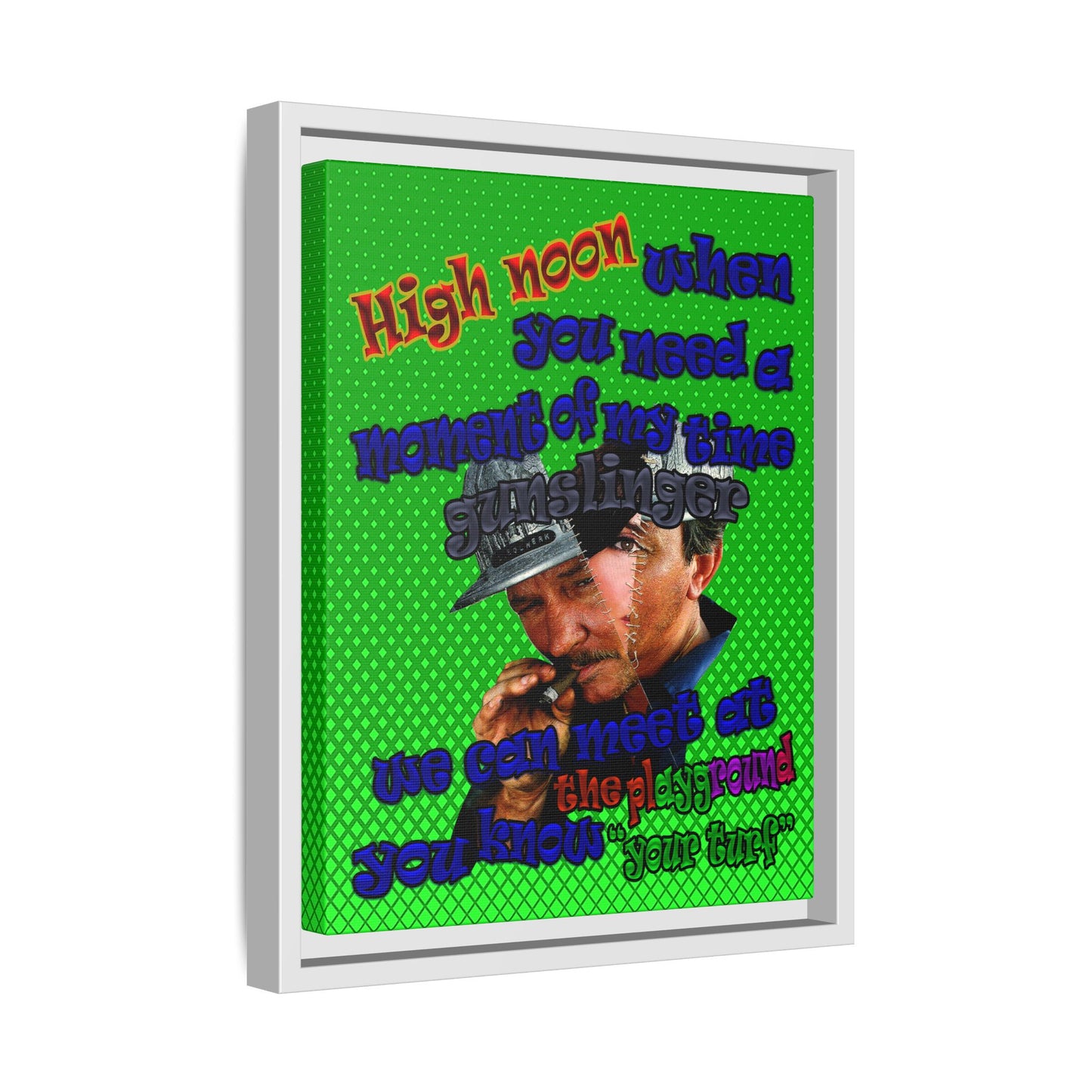 high noon - framed canvas art (logo green)