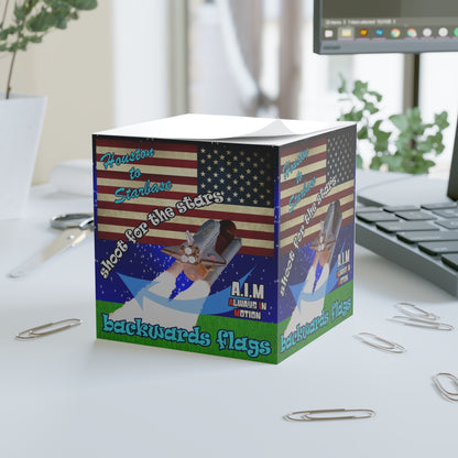 shoot for the stars - note cube (white marble)