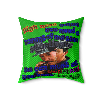 high noon - Faux Suede Square Pillow - (logo green)