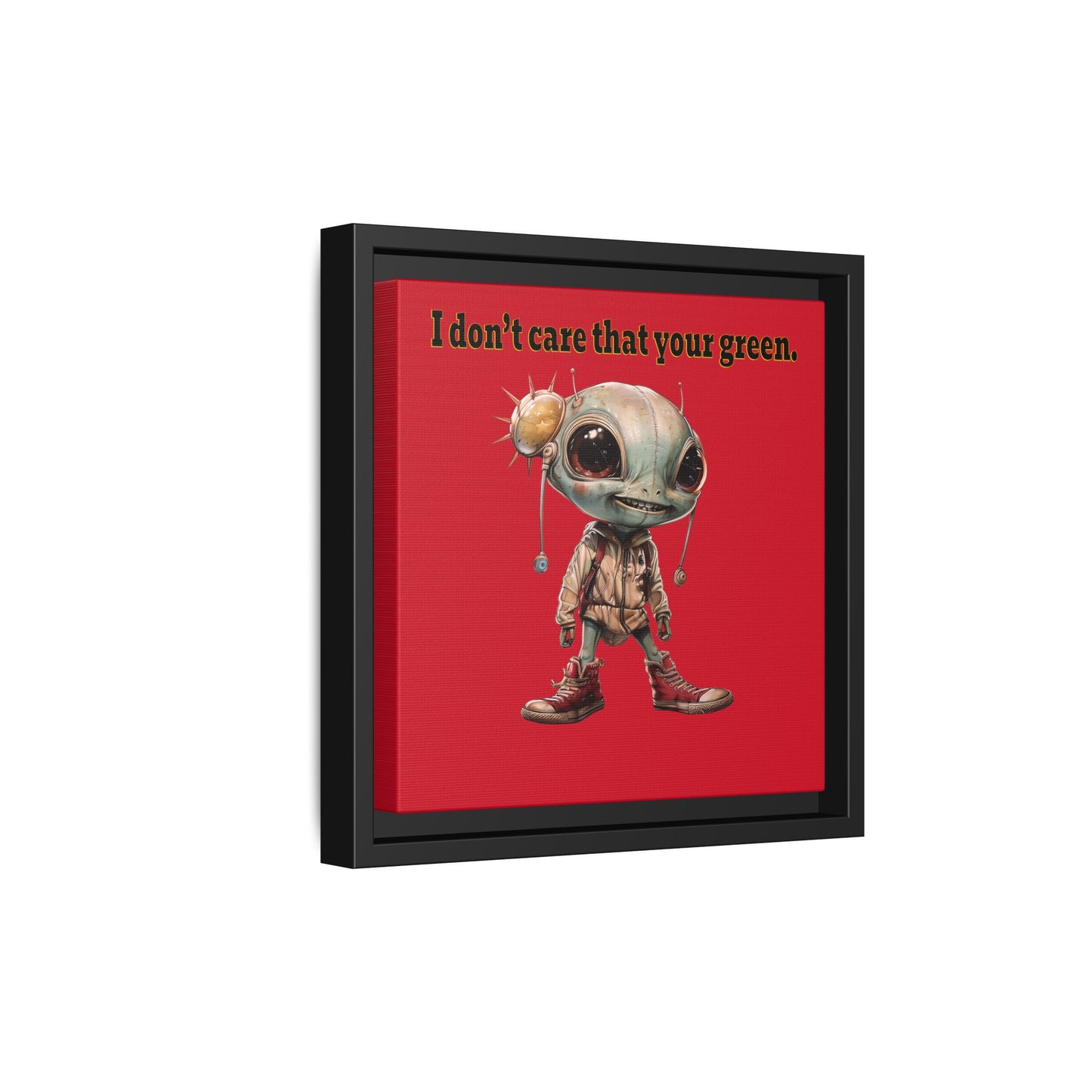 I don't care that your green - framed canvas art (dark red)