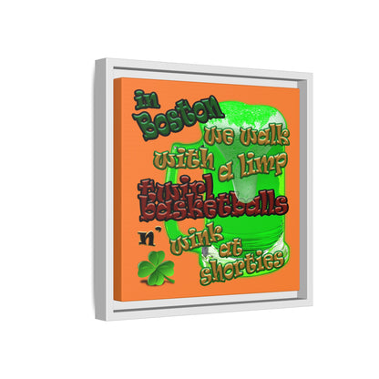 celtics logo - framed canvas art (crusta)