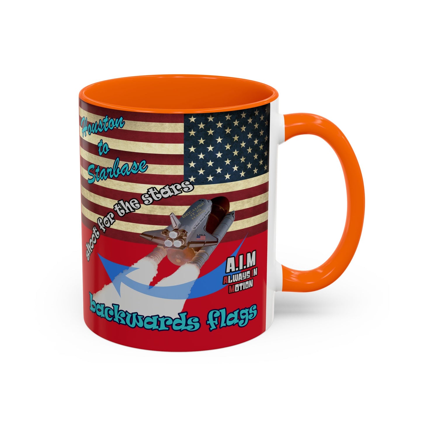 shoot for the stars - Accent Mug (dark red)