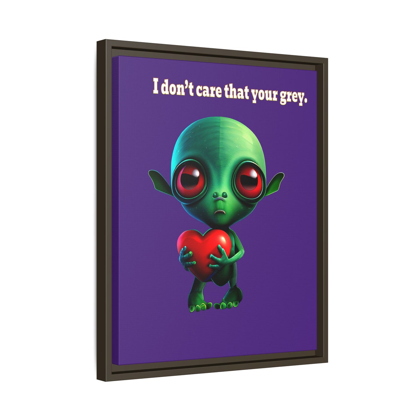 I don't care that your grey - framed canvas art (purple)
