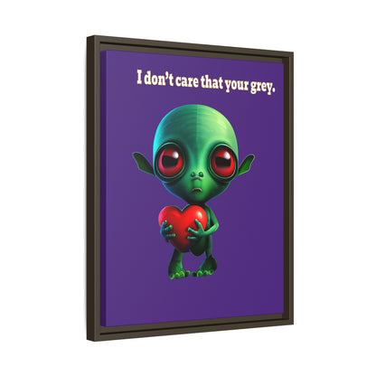 I don't care that your grey - framed canvas art (purple)