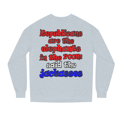 donkeys and elephants - Unisex Crew Neck Sweatshirt