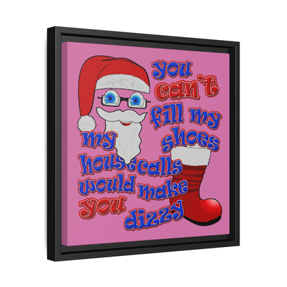 santa's shoes - framed canvas art (light pink)