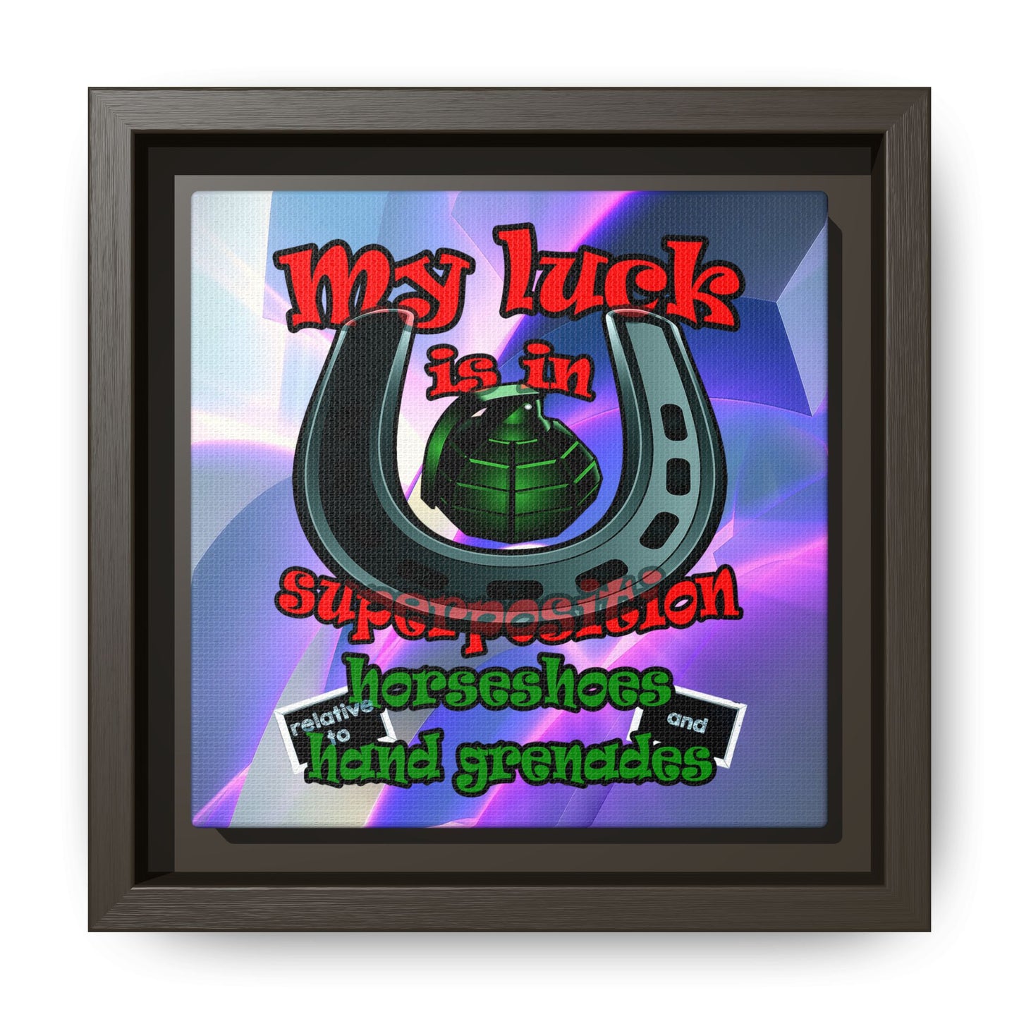 my luck - framed canvas art (grey-pink wave)