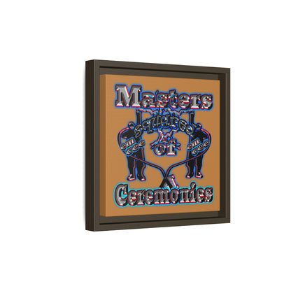 em cee squared - framed canvas art (light brown)