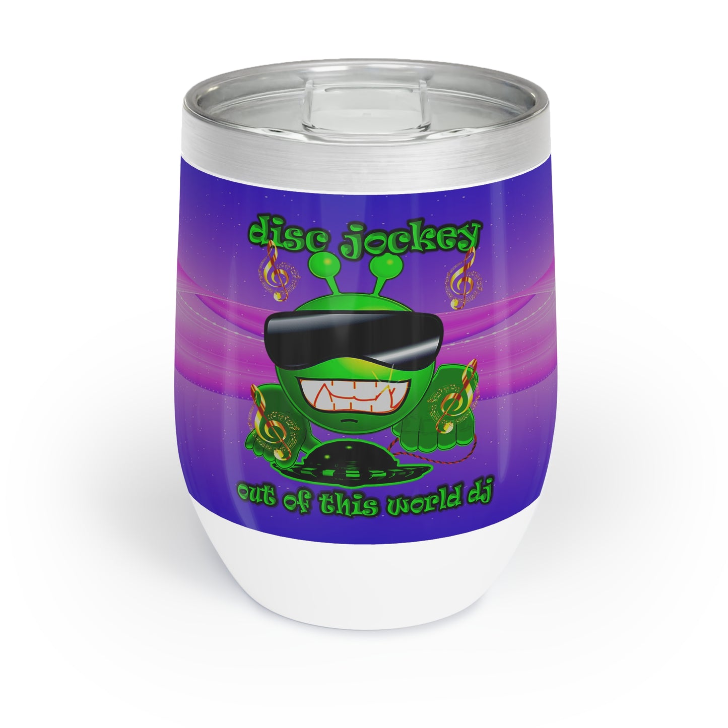 disc jockey - Chill Wine Tumbler (purple-pink wave)