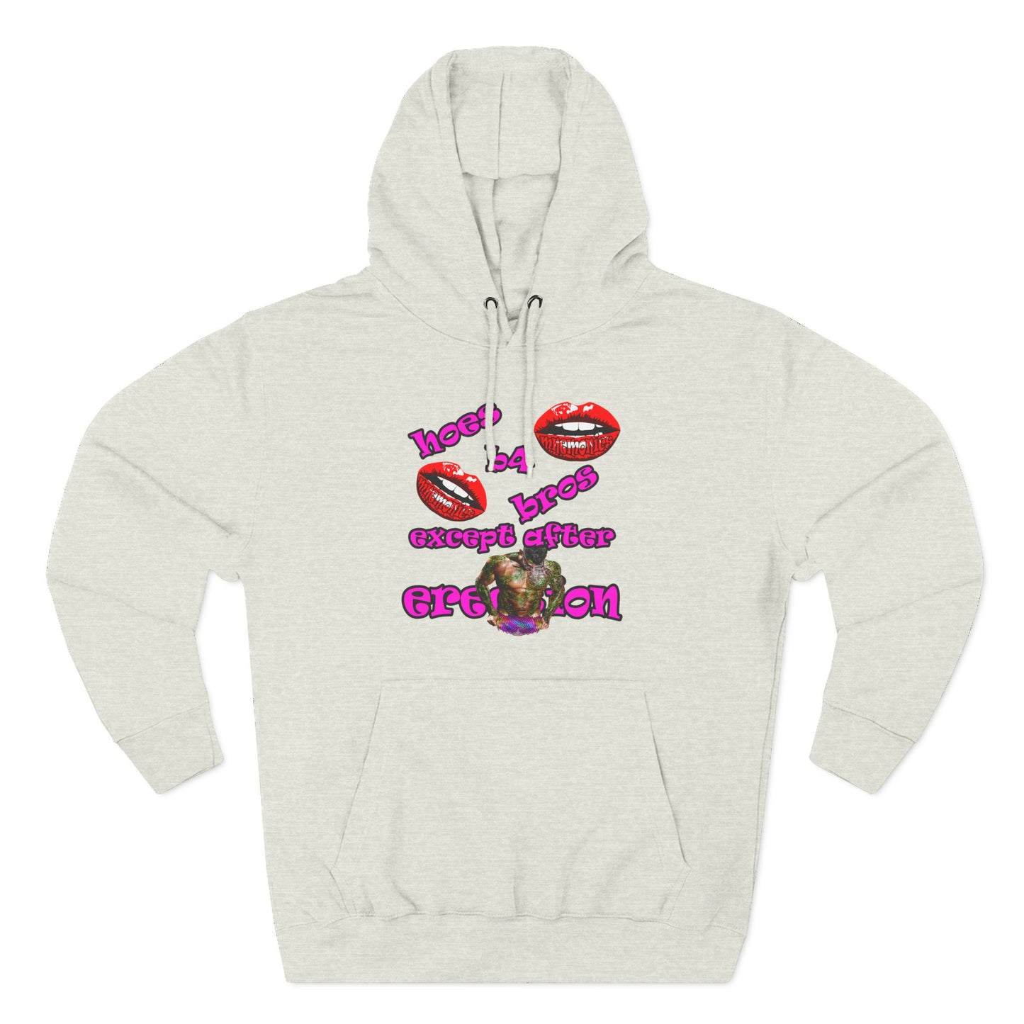 hoes b4 bros - Three-Panel Fleece Hoodie