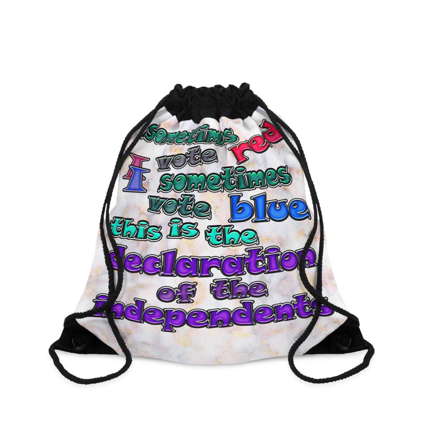 declaration of the independents - Drawstring Bag (white marble)