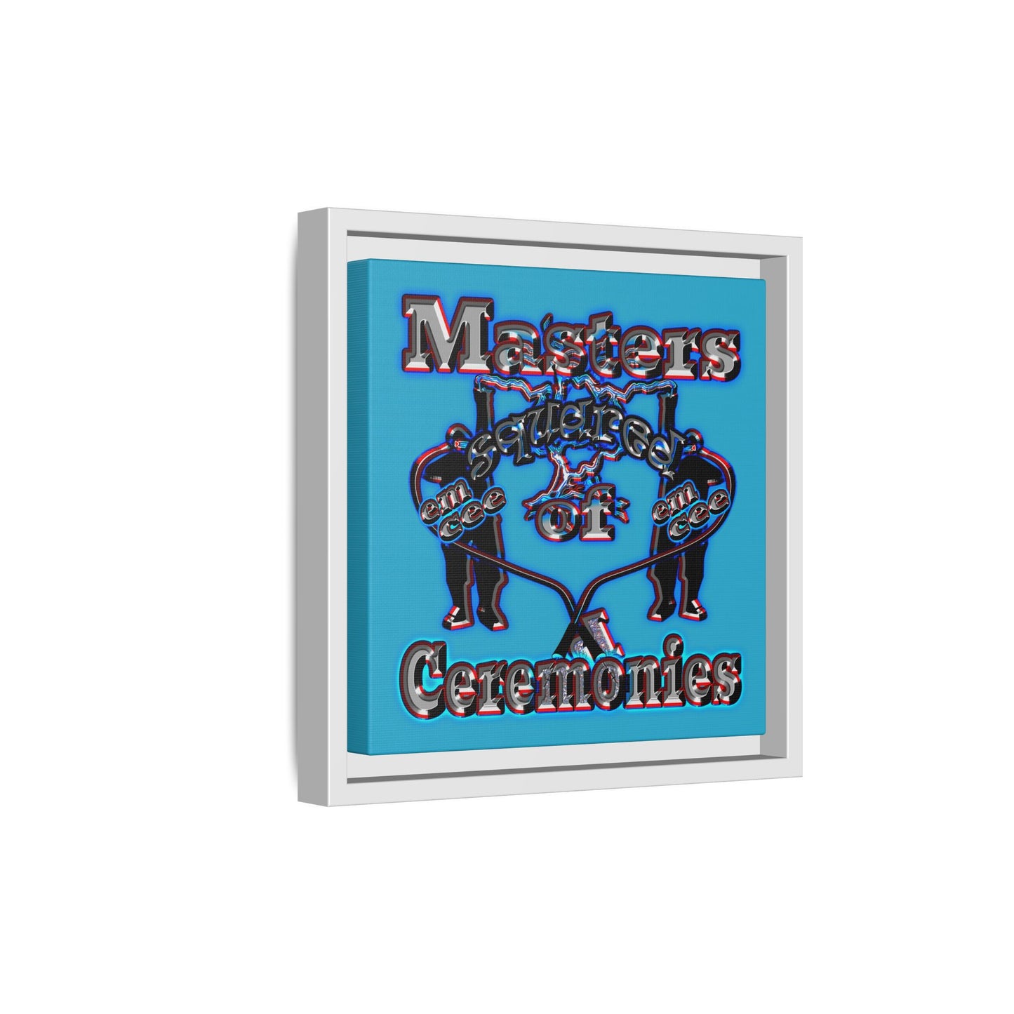 em cee squared - framed canvas art (turquoise)