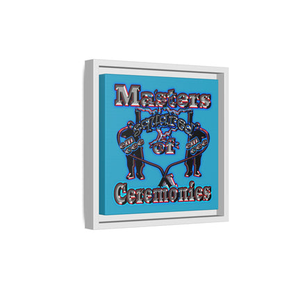 em cee squared - framed canvas art (turquoise)