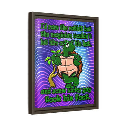 turtle race - framed canvas art (purple wave)