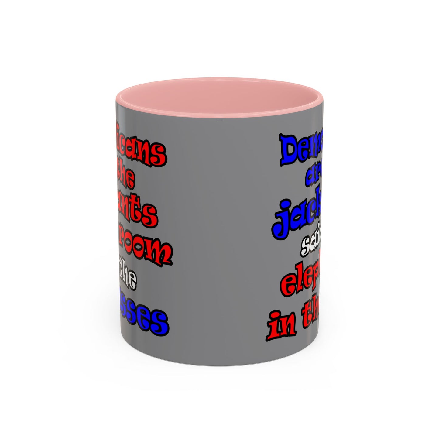 donkeys and elephants - Accent Mug (grey)
