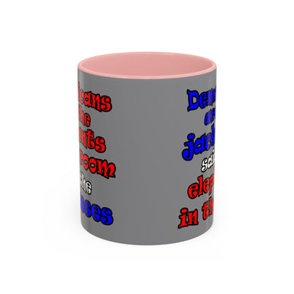 donkeys and elephants - Accent Mug (grey)