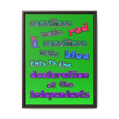 declaration of the independents - framed canvas art (logo green)