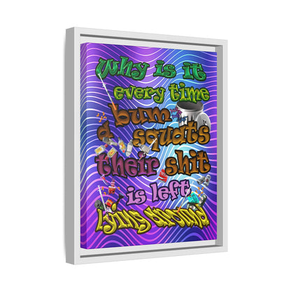 the bum's shit - framed canvas art (purple wave)