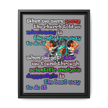 doggystyle - framed canvas art (grey)