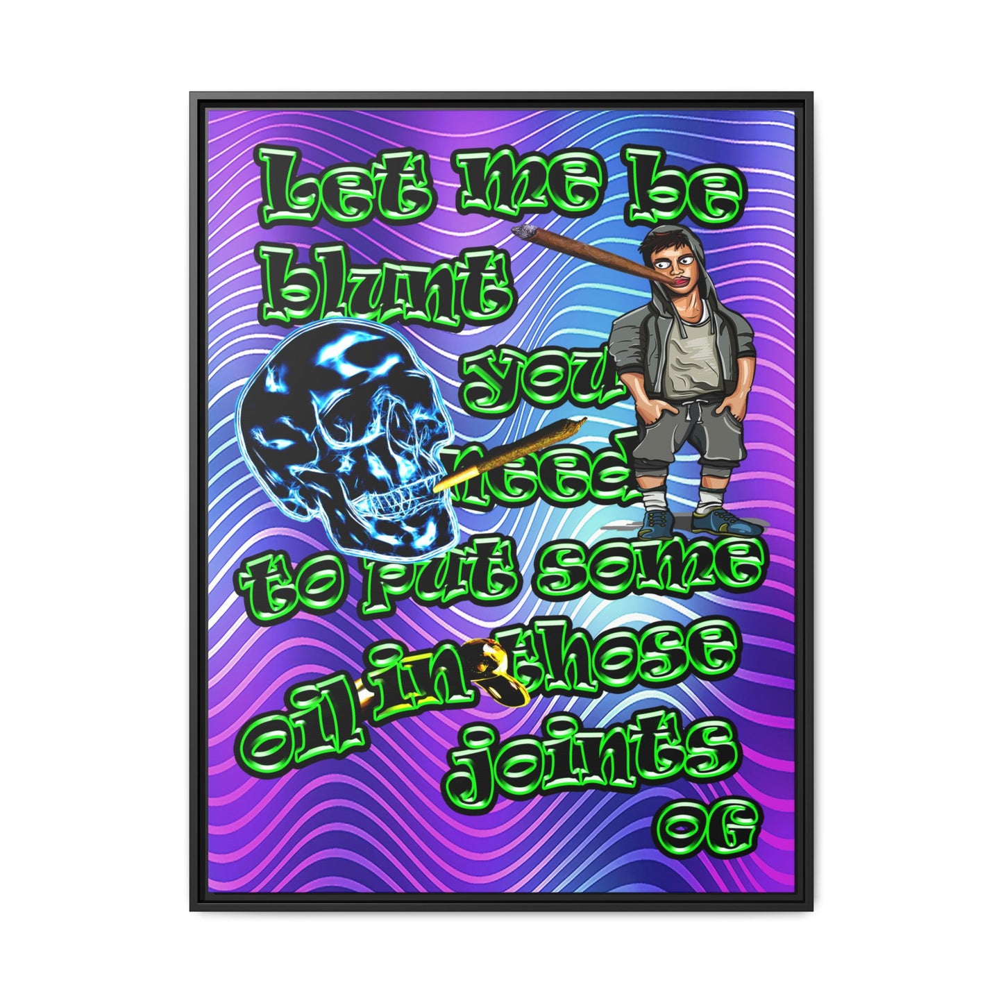 og - framed canvas art (purple wave)