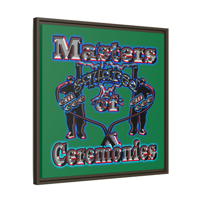em cee squared - framed canvas art (dark green)