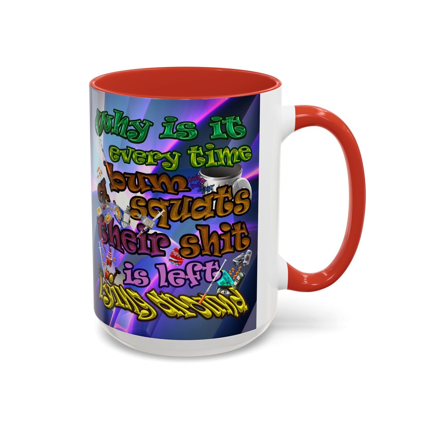 the bum's shit - Accent Mug (grey-pink wave)
