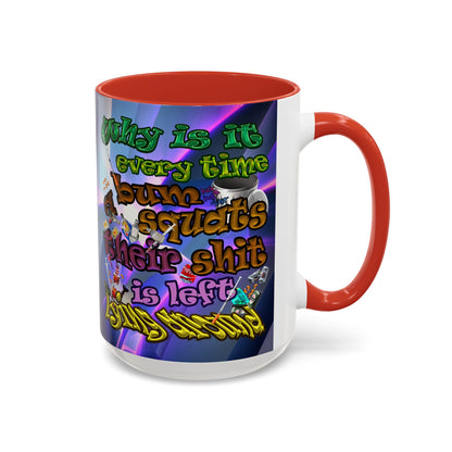 the bum's shit - Accent Mug (grey-pink wave)